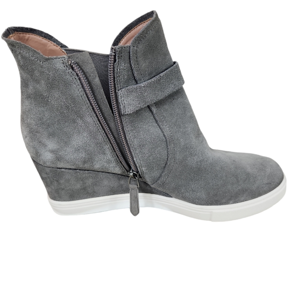 Linea Paolo, Woman's Gray suede wedge Sneaker Bootie, rarely worn, Size 10 - Picture 5 of 10